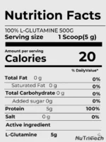 100LGlutamine_500gfact nutritions nutritech maroc