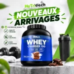 Tesla Whey Charger Protein 2.27 كغ، مع 25 غ من البروتين في الحصة، وإنزيمات هضمية وBCAA وL-Glutamine
