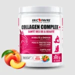 Achetez Eric Favre Collagen Complex 300g goût pêche au Maroc. Collagène enrichi en vitamine C. Disponible chez Nutritech Maroc.